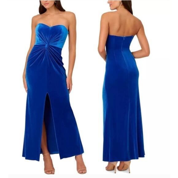 Liv Foster Velvet Strapless Evening Dress Size 14 New with Tags - Picture 1 of 8